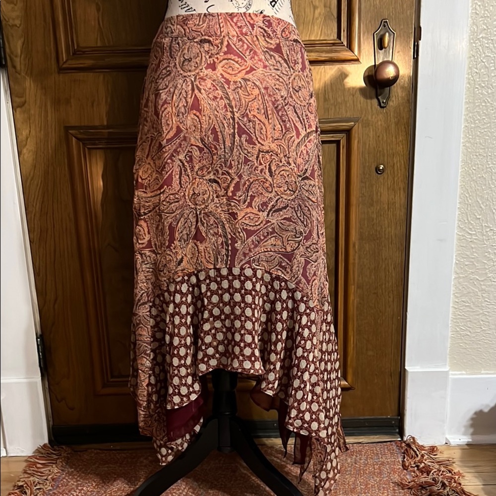 Sundance Mauve and Tangerine High-Low Skirt